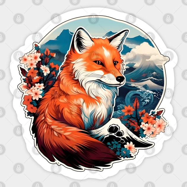 Ukiyo-e Japan fox Sticker by beangeerie